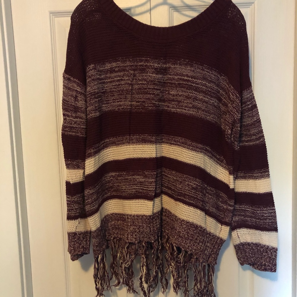 🎀 2 for $12 Oversized burgundy cotton sweater
